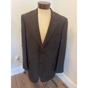 Daniel Cremieux 100% Worsted Wool Brown Sport Coat $350 Size 46 Long